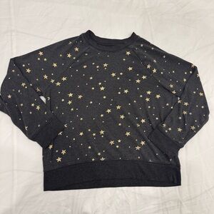 Aerie Medium Charcoal Grey Gold Star Sweatshirt